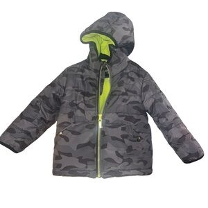 Osh Kosh B'gosh Boys Gray Camo Print Puffer Jacket 3T